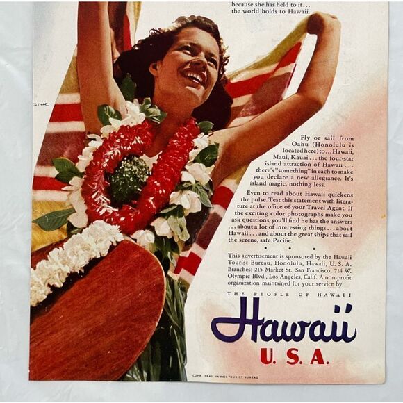 Vintage 1940’s 1950’s Coca-Cola Hosiery Sponge Hawaii Tourism Print Ads - Picture 12 of 16